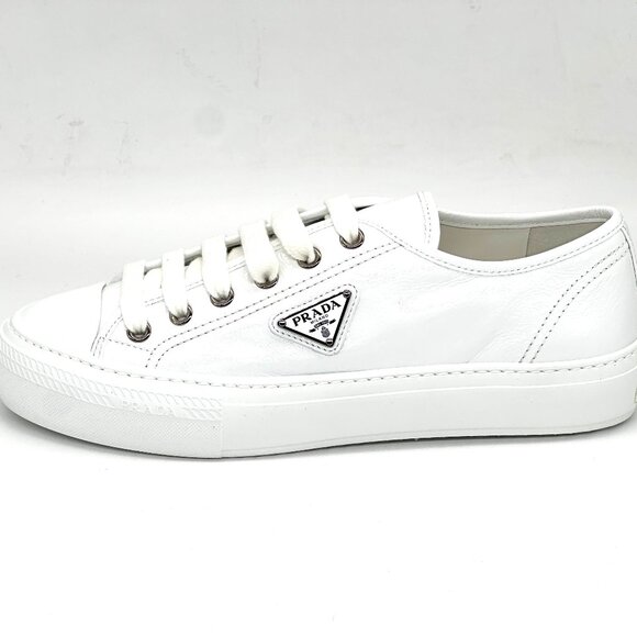 PRADA Triangle Logo Smash Naplak Platform Sneakers Trainers Flat Shoes - Picture 4 of 16